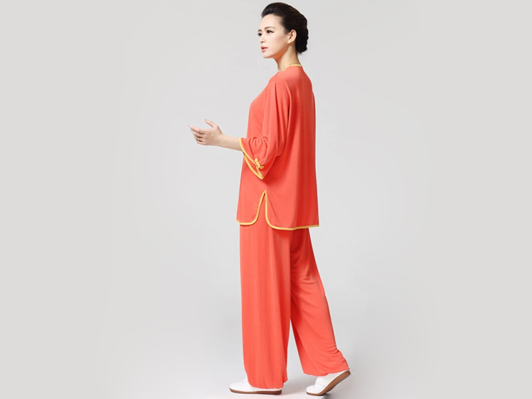 Tai Chi Clothing Half-sleeve Casual Style Orange